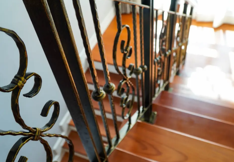 Photo of Iron wrought railing in Tulsa, Oklahoma house.